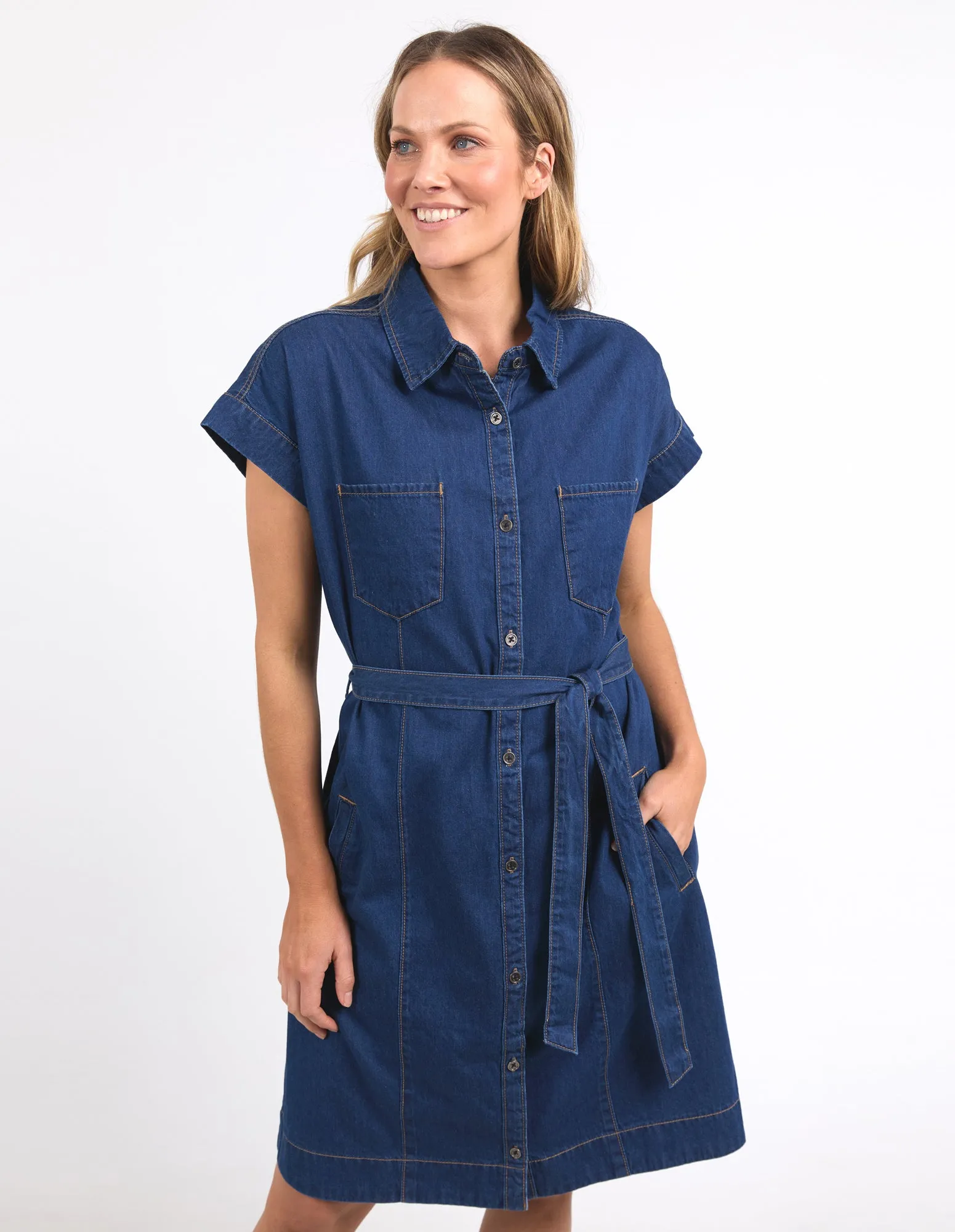 Elm Everleigh Denim Dress Dark Blue Wash sold by Shine On product image thumbnail 3