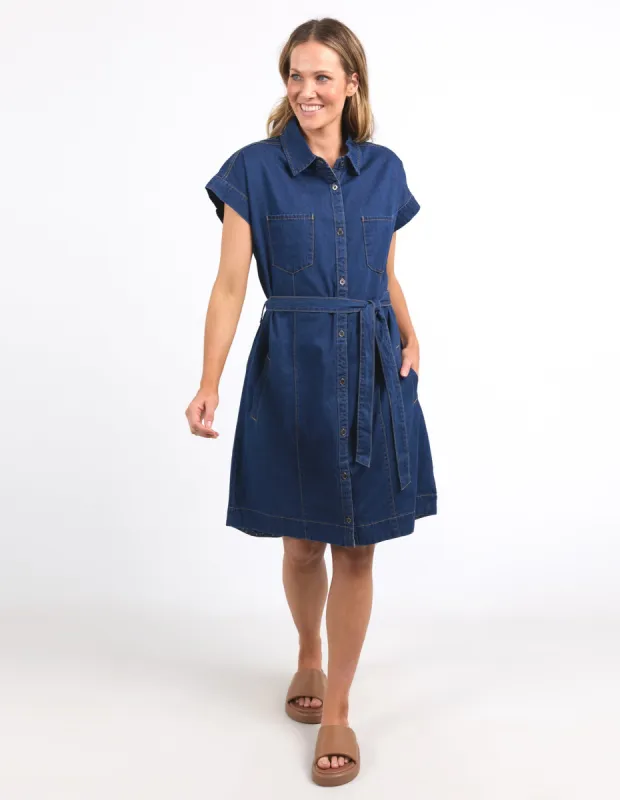Elm Everleigh Denim Dress Dark Blue Wash sold by Shine On