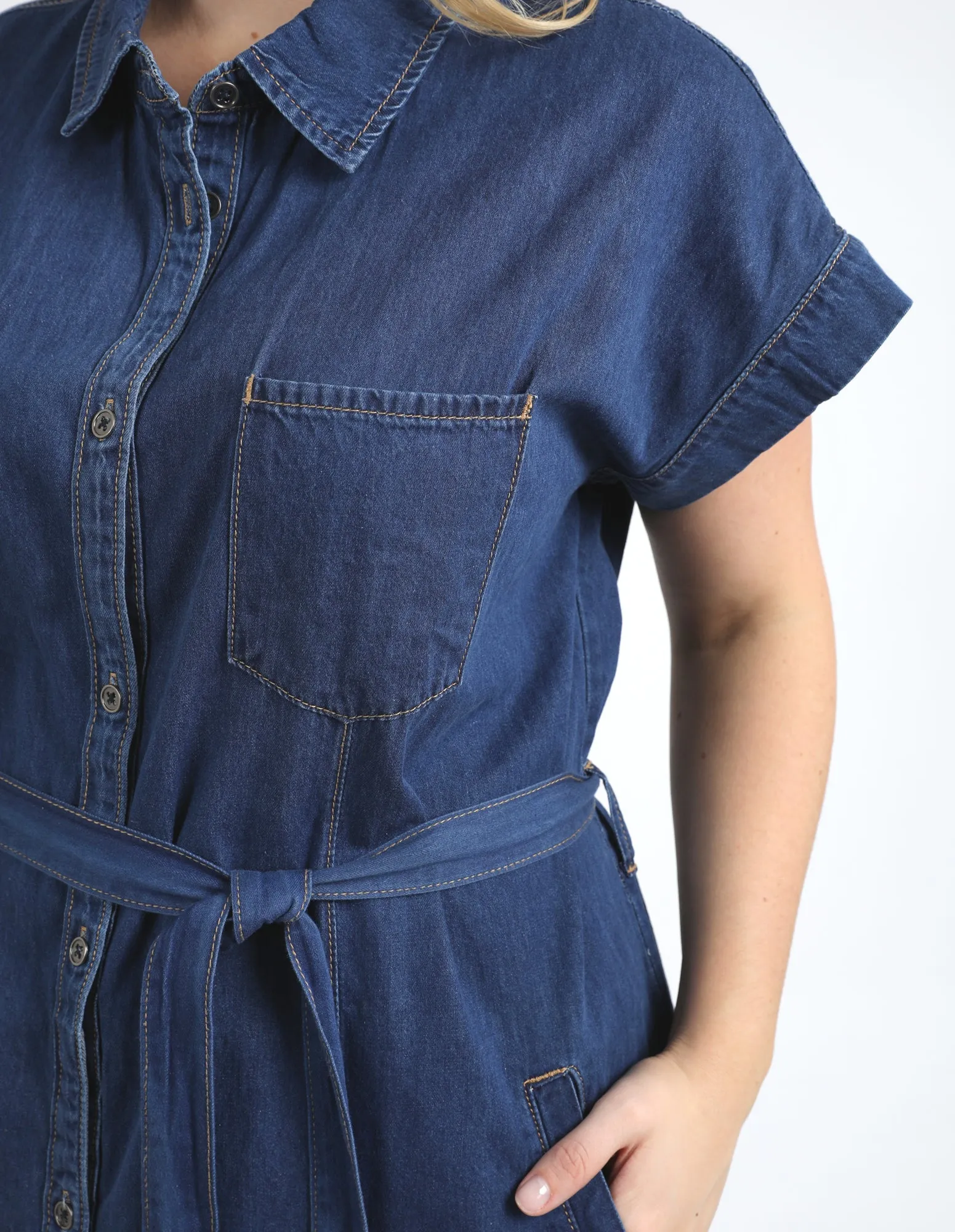Elm Everleigh Denim Dress Dark Blue Wash sold by Shine On product image thumbnail 2