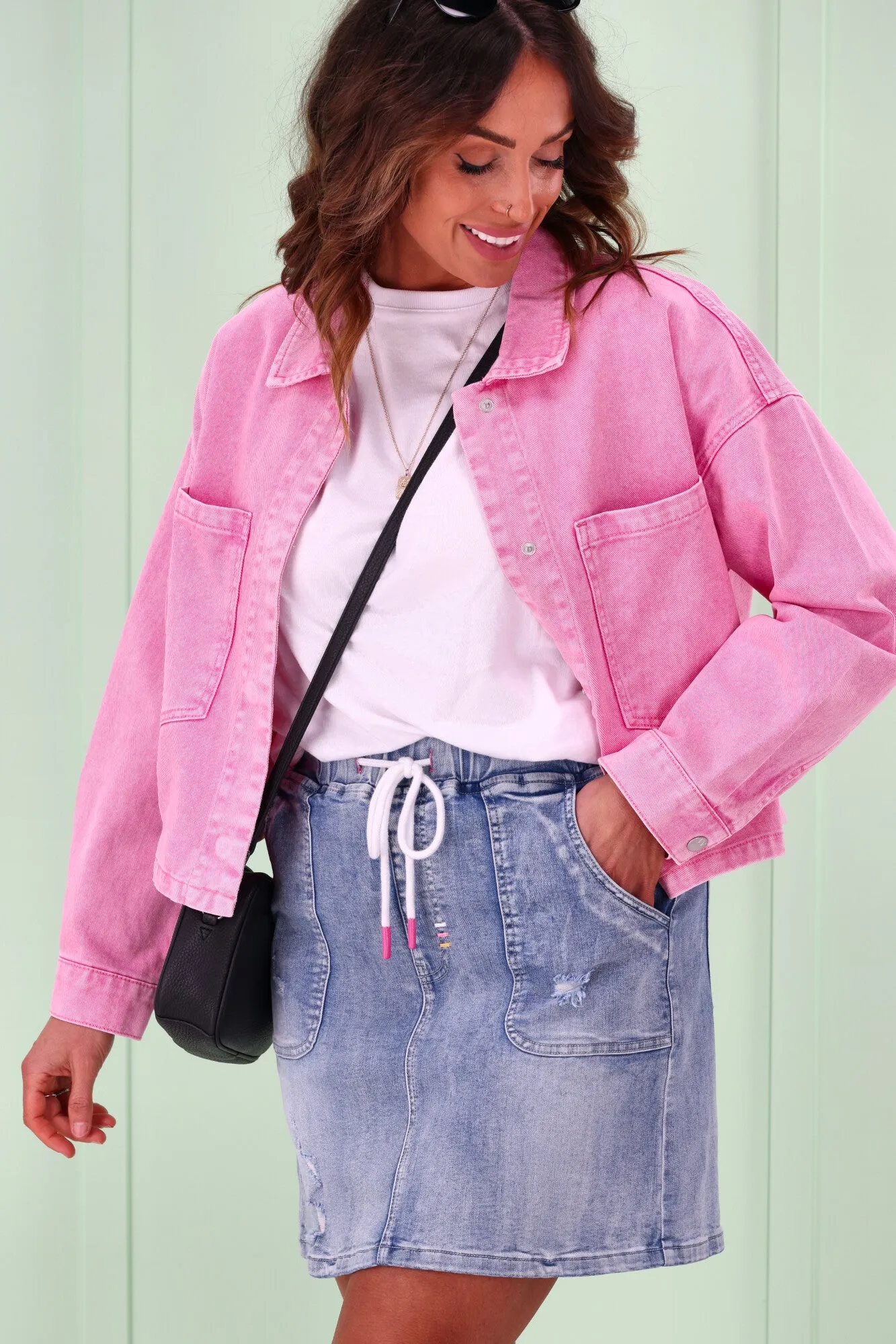 Shine On Label Bubblegum Cropped Jacket Pink sold by Shine On