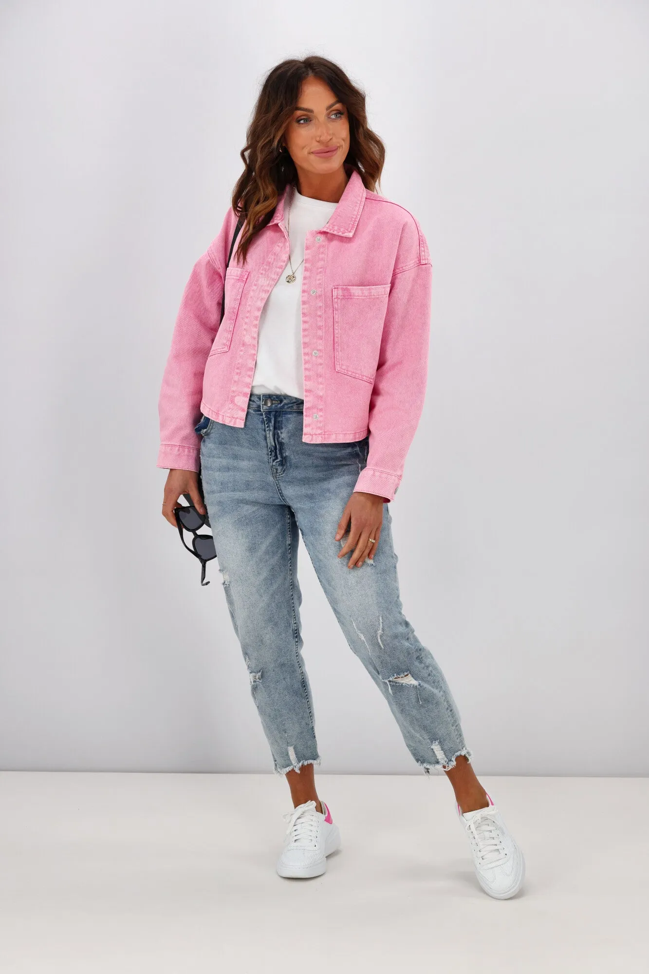 Shine On Label Bubblegum Cropped Jacket Pink sold by Shine On product image thumbnail 5
