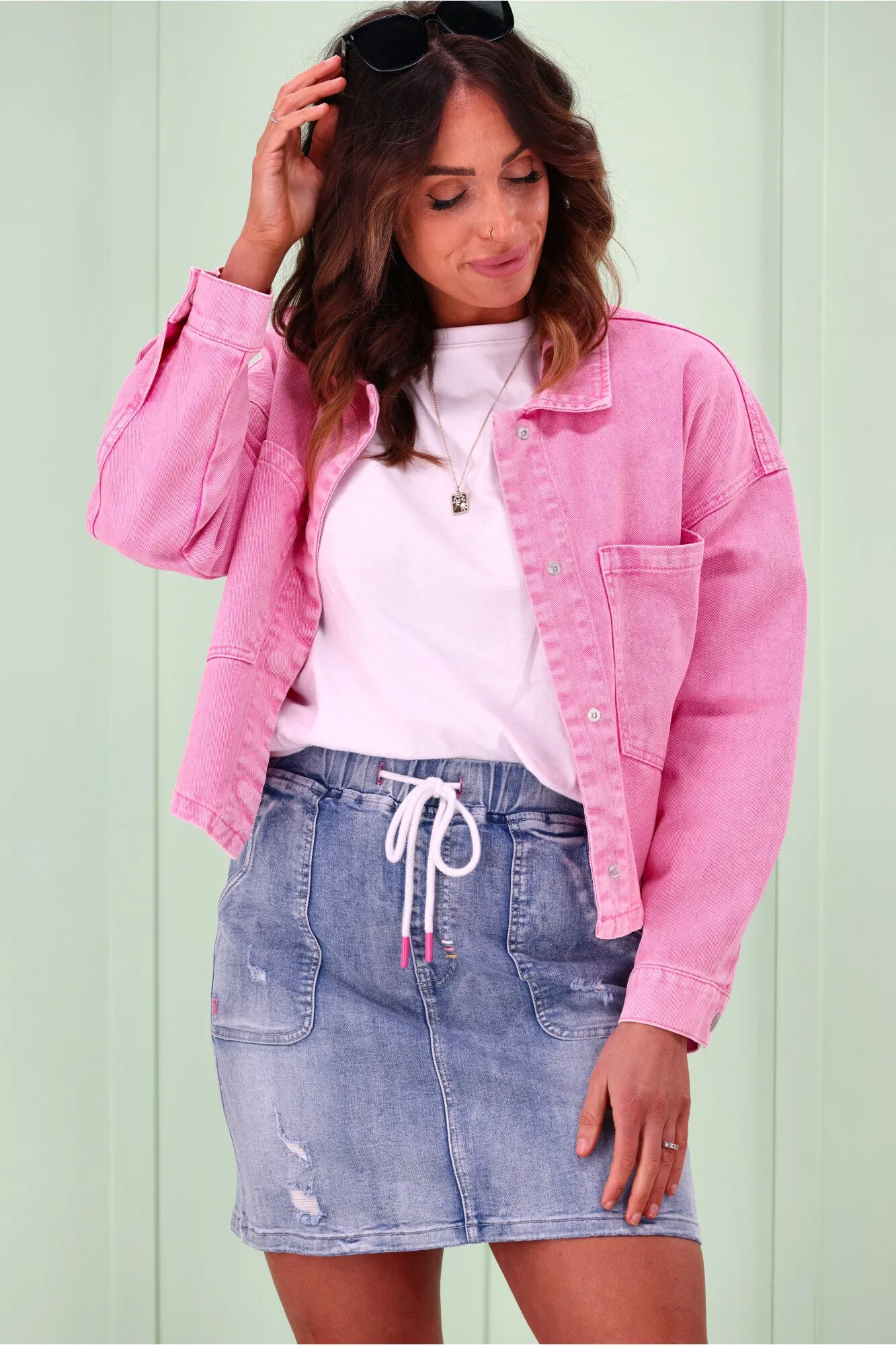 Shine On Label Bubblegum Cropped Jacket Pink sold by Shine On product image thumbnail 3