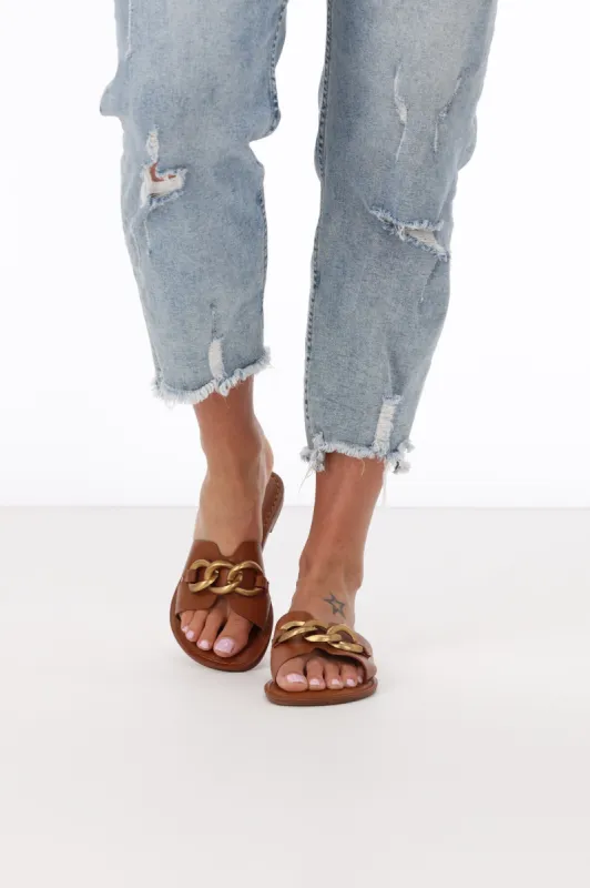 Los Cabos Maiz Sandal Brandy sold by Shine On