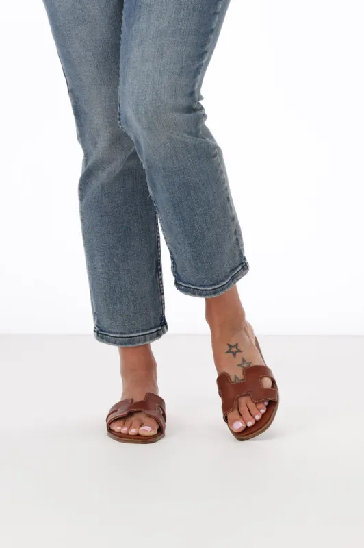 Los Cabos Hacette Sandal Cognac sold by Shine On