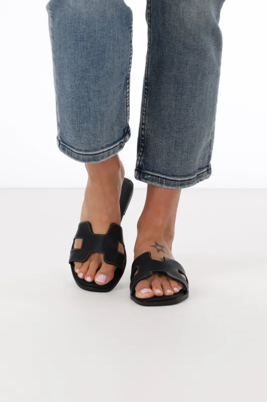 Los Cabos Hacette Sandal Black sold by Shine On