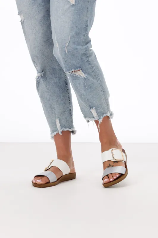 Los Cabos Doti Sandal Silver White sold by Shine On