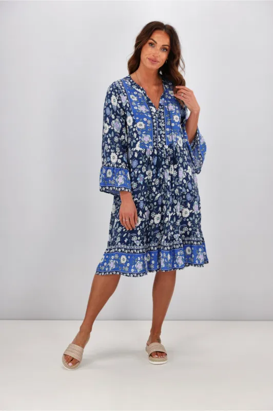 Boho Australia Sydney Dress Navy Floral sold by Shine On