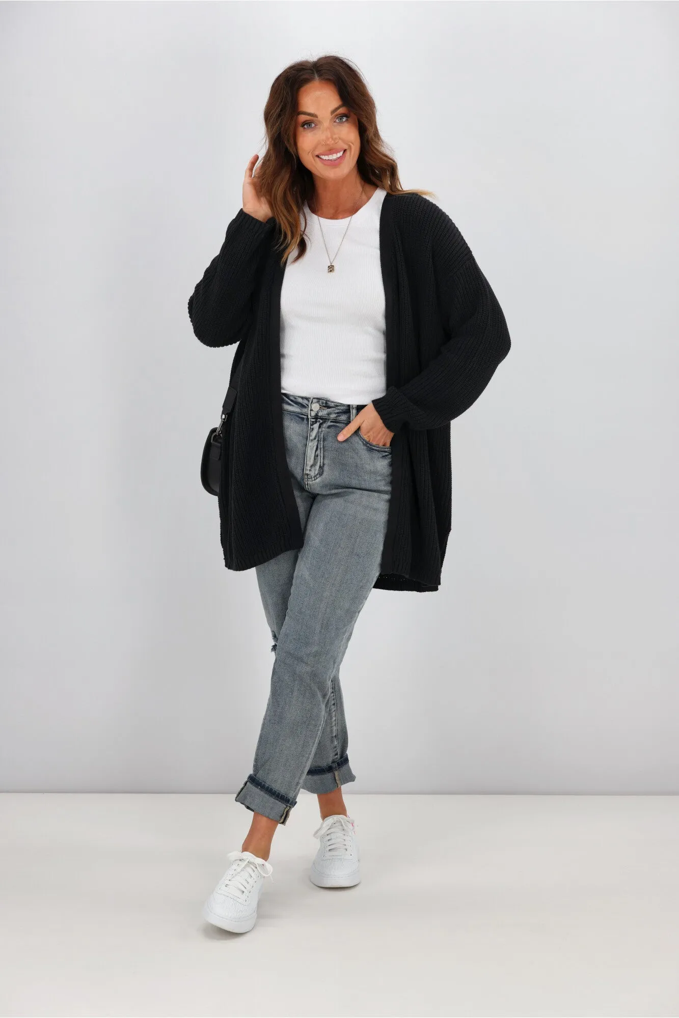 All About Eve Everyday Knit Cardi Black sold by Shine On product image thumbnail 3