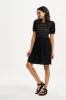 Sugarhill Antoinette Shirred Dress Rainbow Shirring Black sold by Shine On