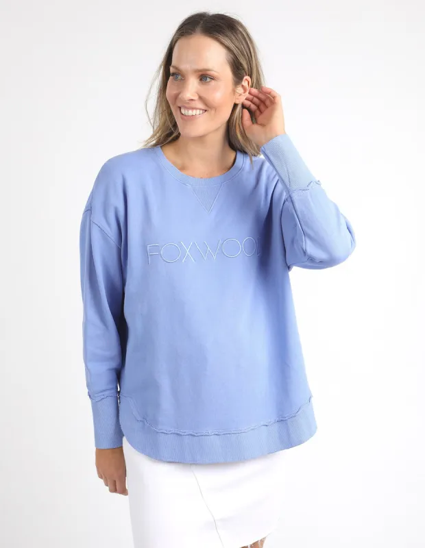 Foxwood Neon Simplified Crew Neon Blue sold by Shine On