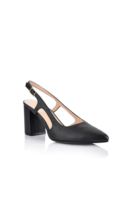 Verali Enrique Sling Back Block Heels Black sold by Shine On