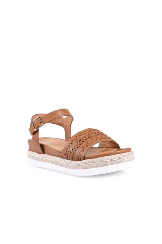 Verali Disco Footbed Sandals Tan Softee sold by Shine On