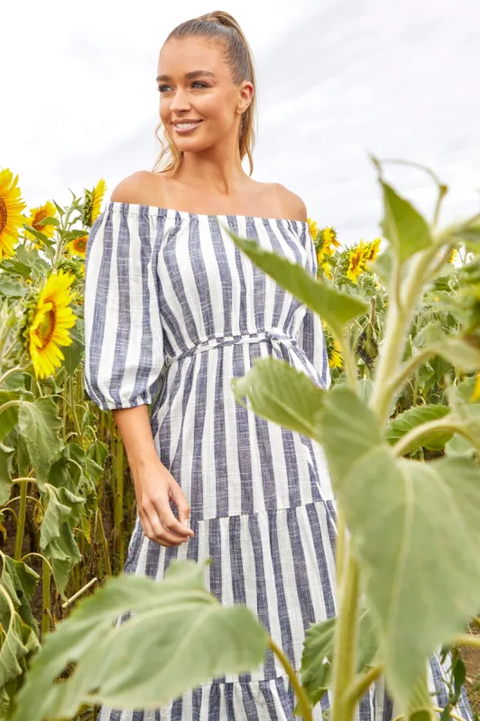Sass Harley Midi Dress Stripe sold by Shine On