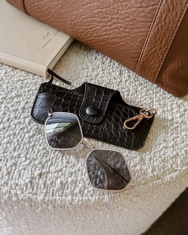 Louenhide Skittle Sunglasses Case Croc Black sold by Shine On