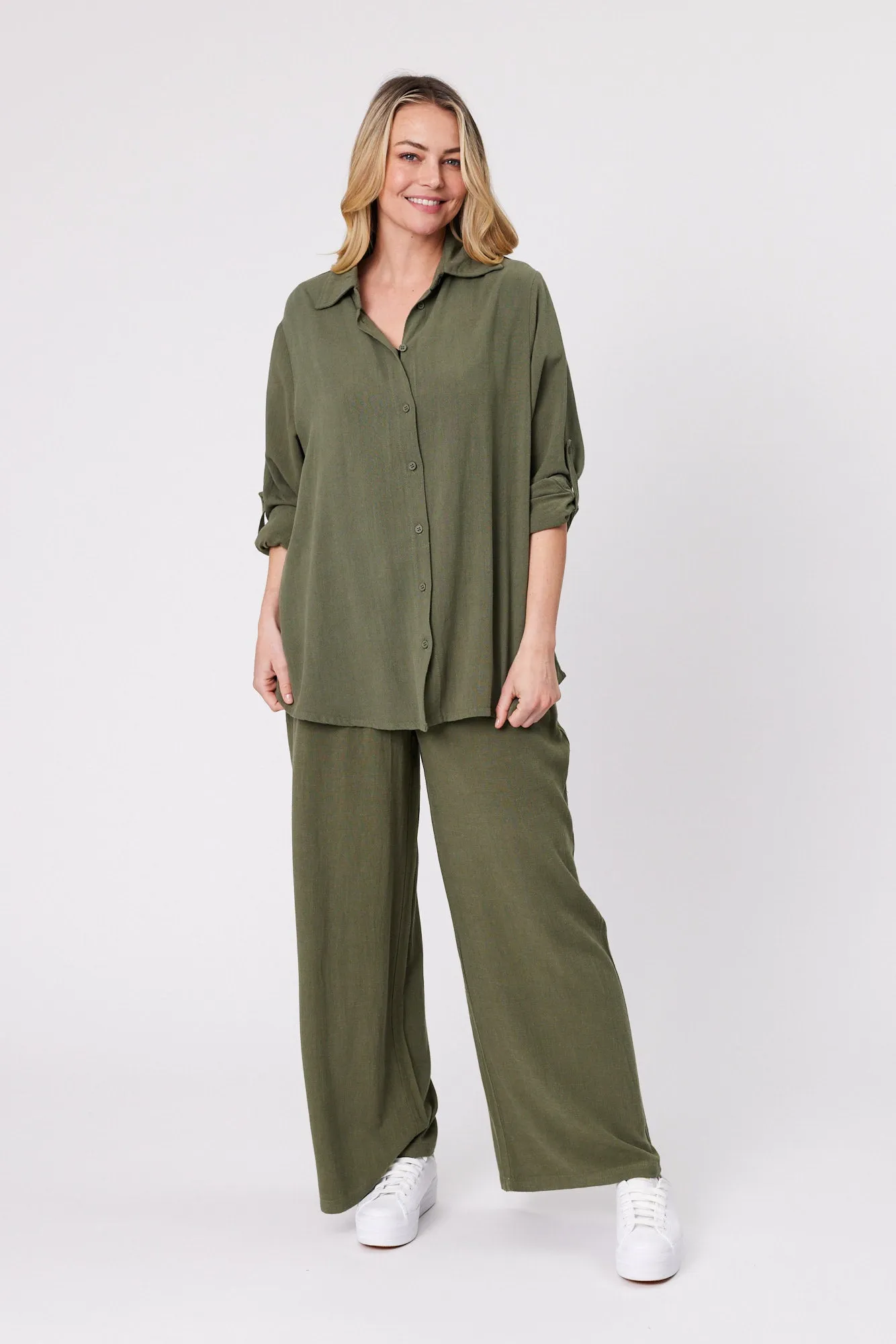 Shine On Essentials L/S Shirt Khaki sold by Shine On product image thumbnail 5