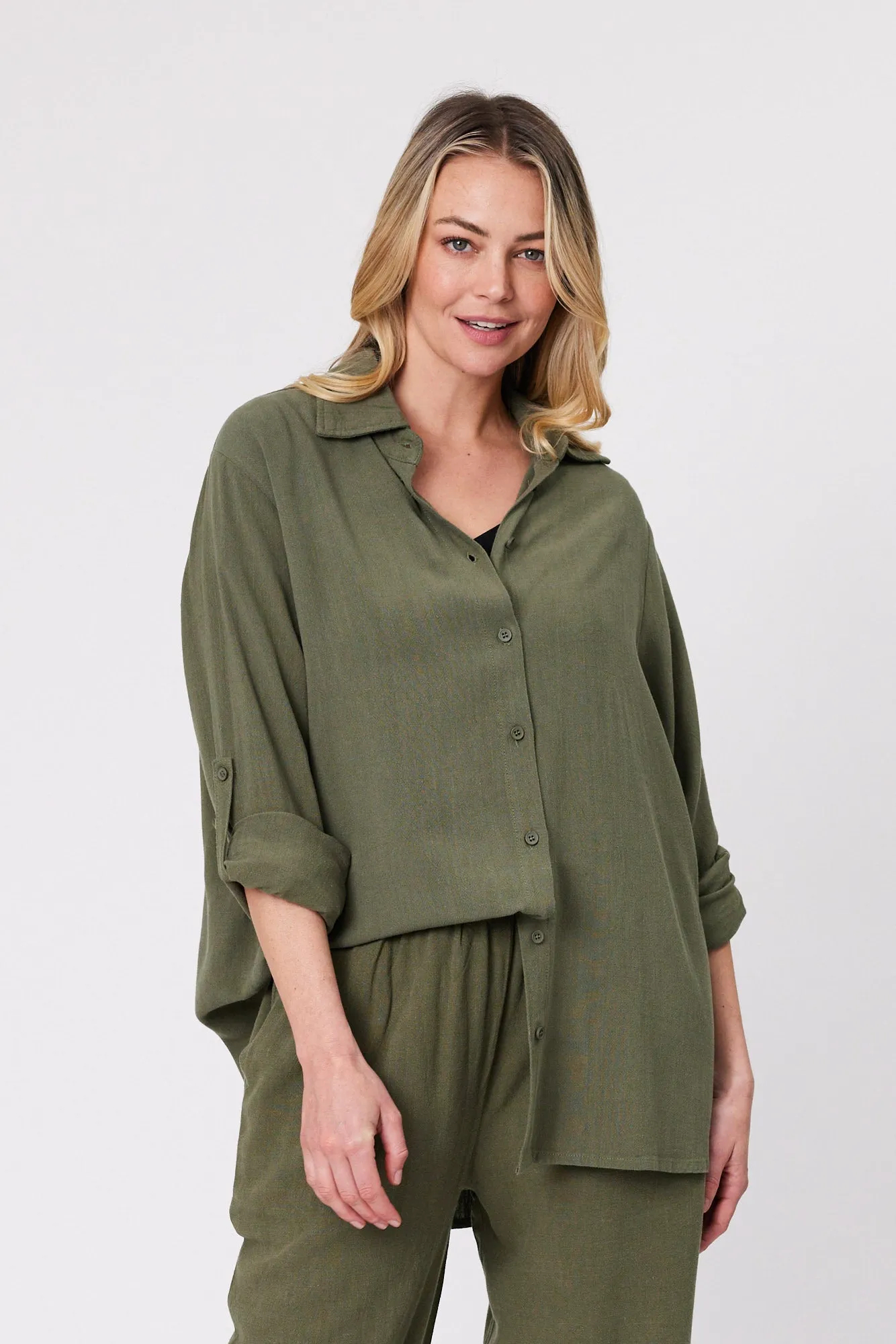 Shine On Essentials L/S Shirt Khaki sold by Shine On product image thumbnail 2