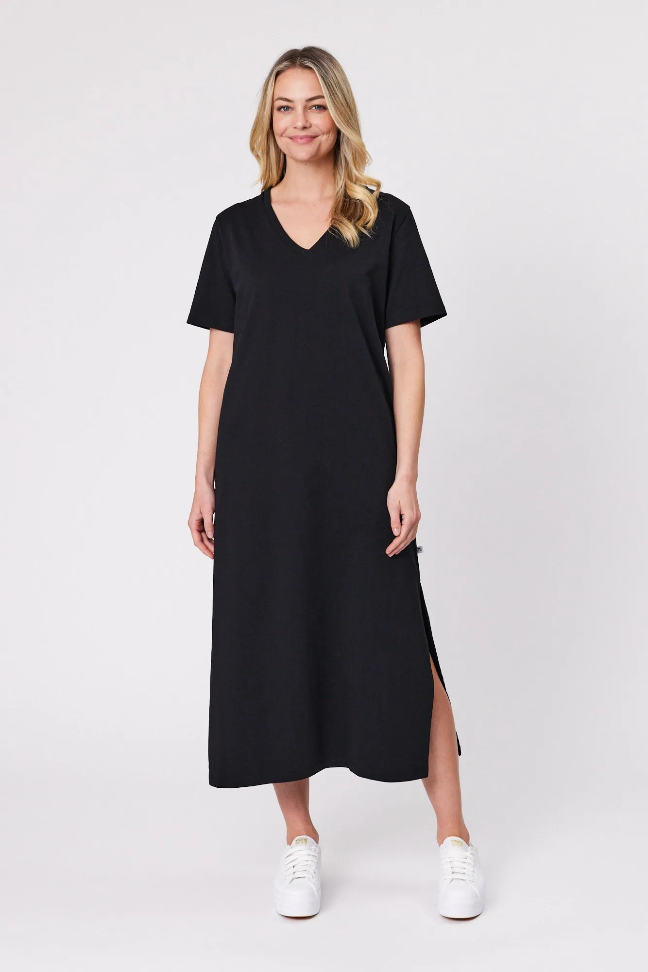 Shine On Essentials Maxi Tee Dress Black sold by Shine On