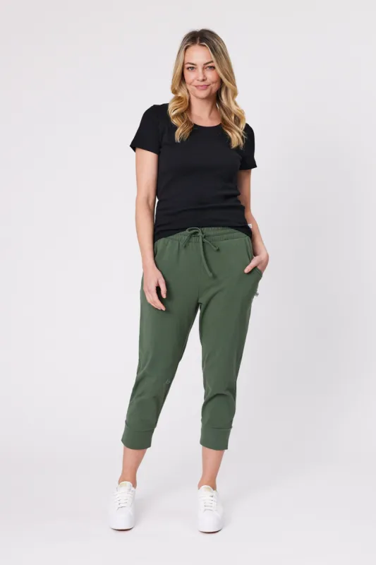 Shine On Essentials Cotton Elastane 3/4 Jogger Khaki sold by Shine On