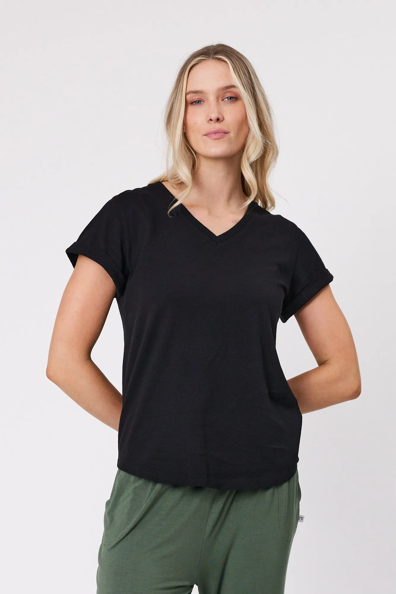 Shine On Essentials V Tee Black sold by Shine On