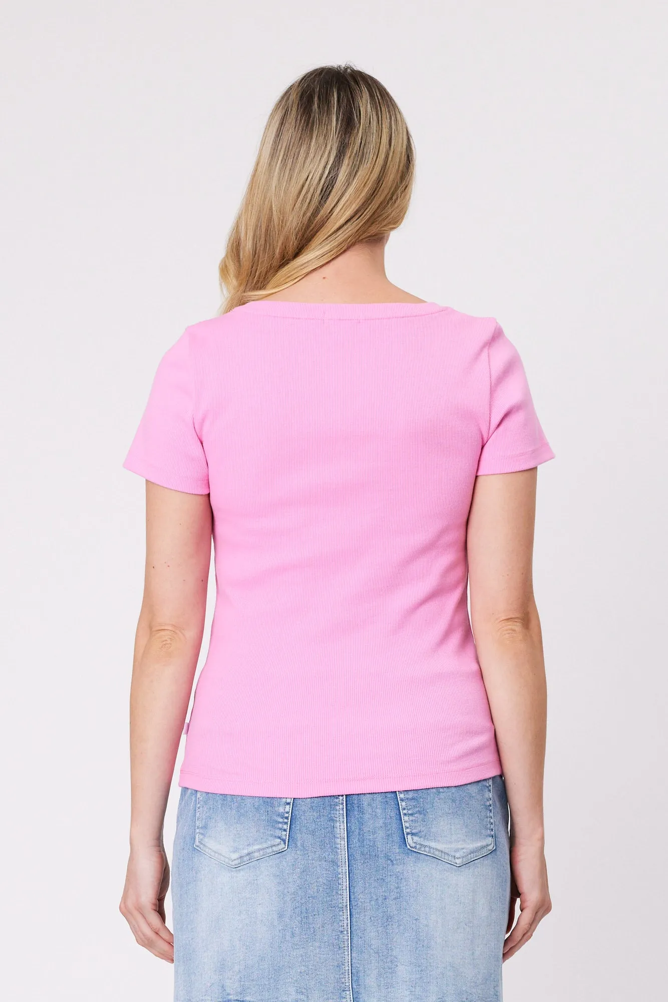 Shine On Essentials Rib Tee Pink sold by Shine On product image thumbnail 5
