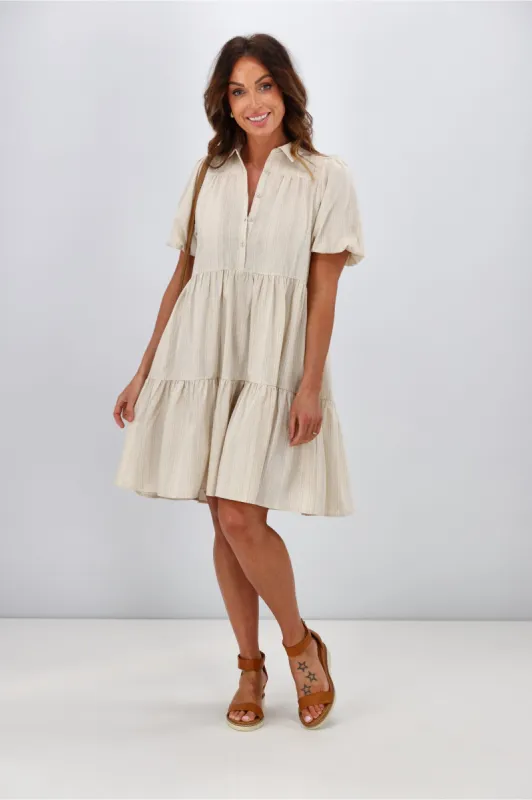 Sass Saba Dress Natural Stripe sold by Shine On