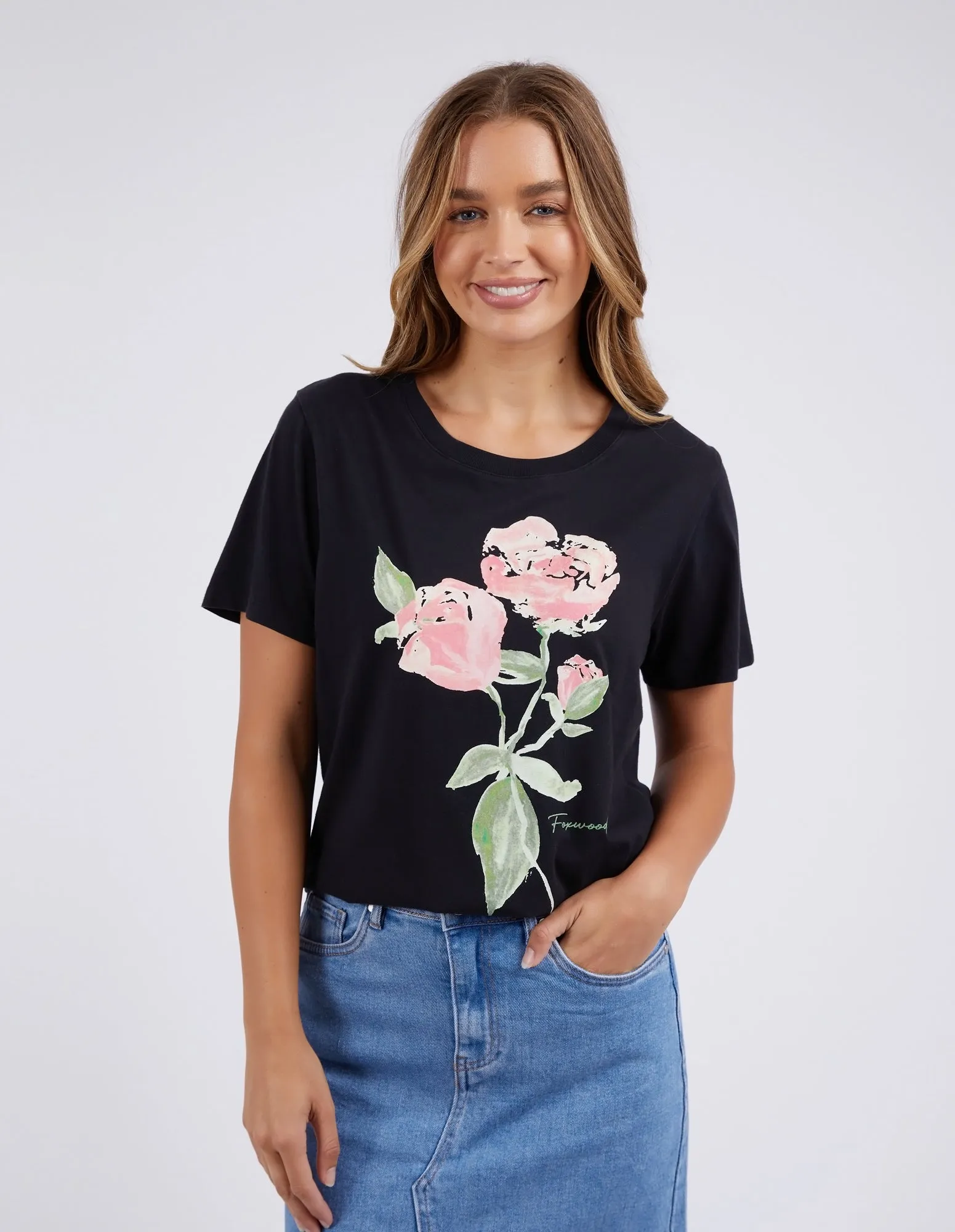 Foxwood Bloom Tee Washed Black sold by Shine On product image thumbnail 2