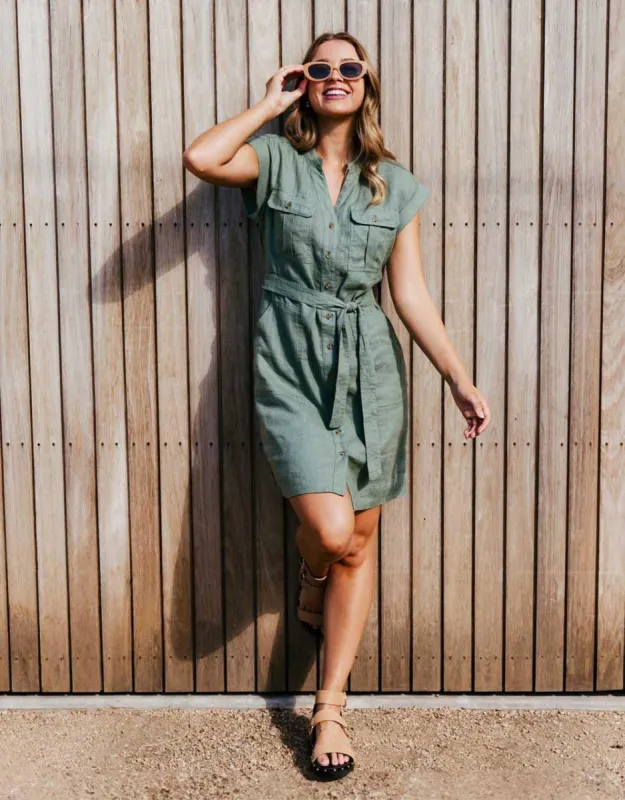 Foxwood Harlow Dress Khaki sold by Shine On