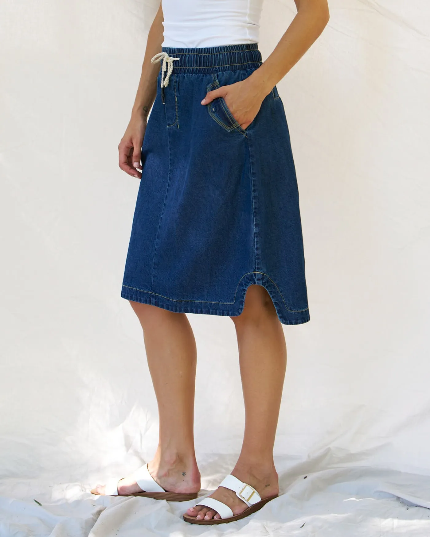Betty Basics Desiree Denim Skirt Blue Wash sold by Shine On product image thumbnail 3