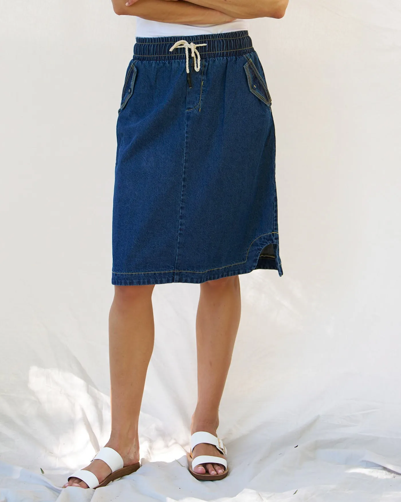 Betty Basics Desiree Denim Skirt Blue Wash sold by Shine On product image thumbnail 2