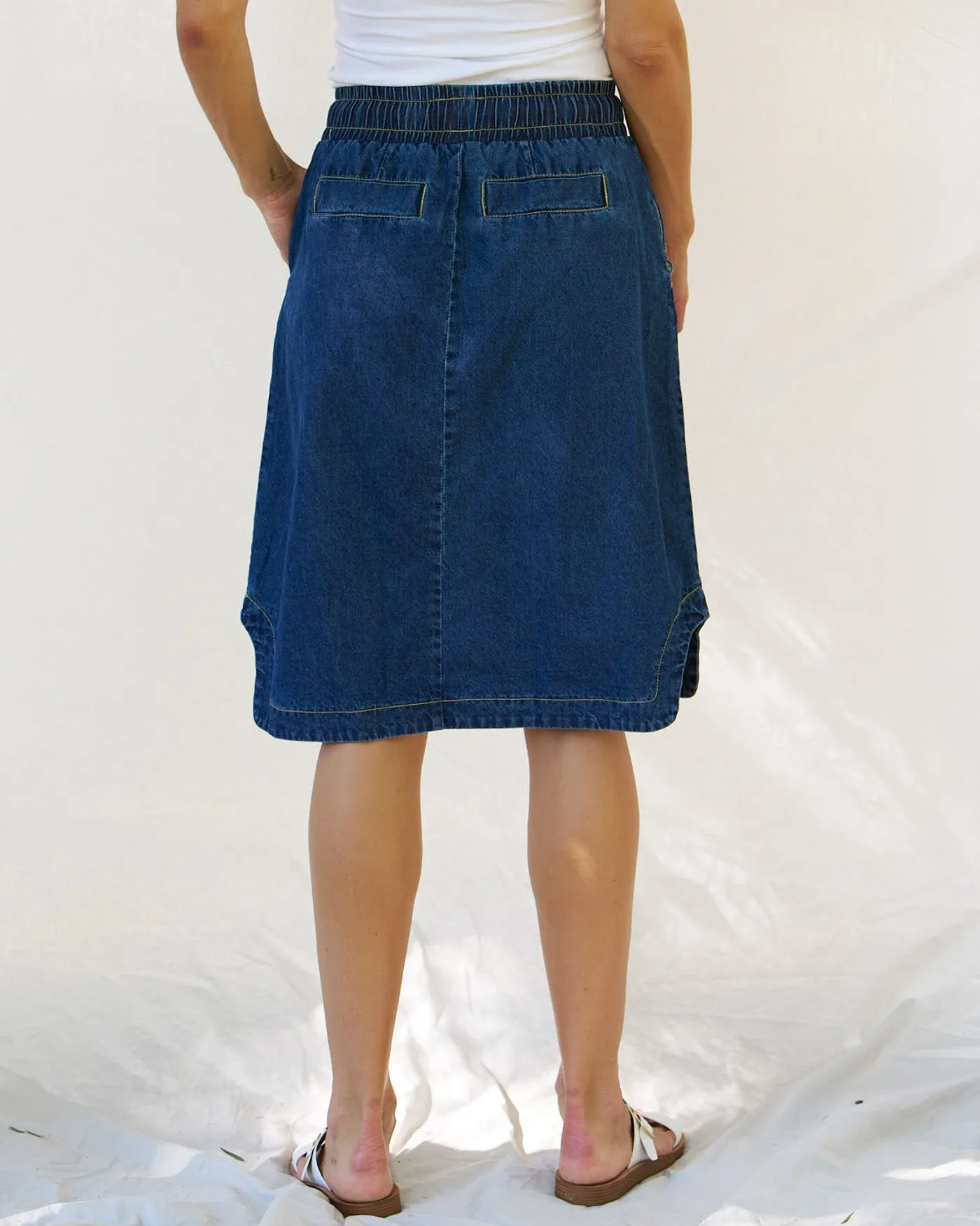 Betty Basics Desiree Denim Skirt Blue Wash sold by Shine On product image thumbnail 4