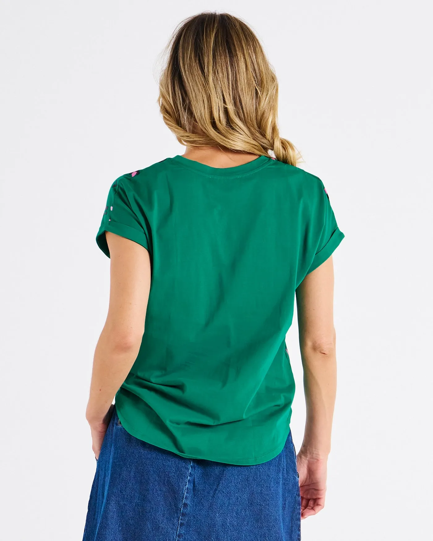 Betty Basics Hailey Short Sleeve Tee Green Animal Print sold by Shine On product image thumbnail 4