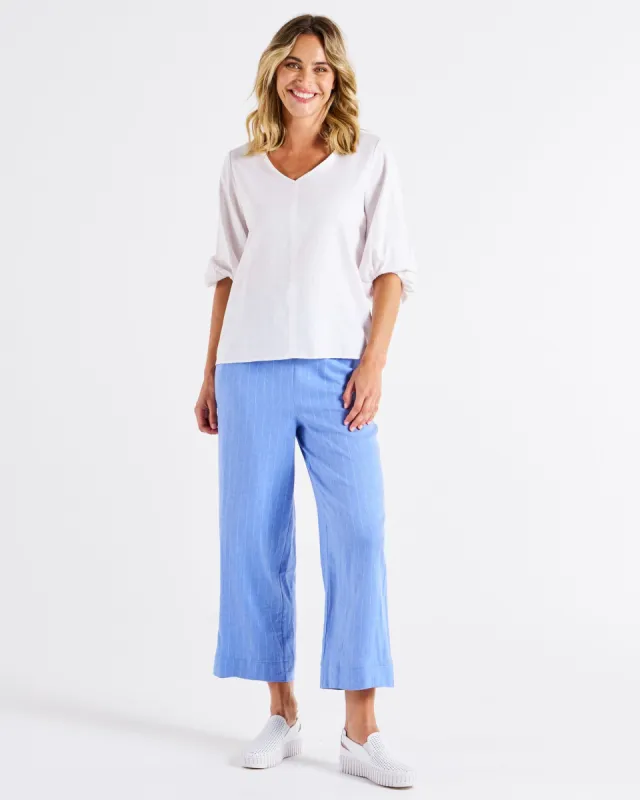 Betty Basics Elanora Linen Blouse White sold by Shine On