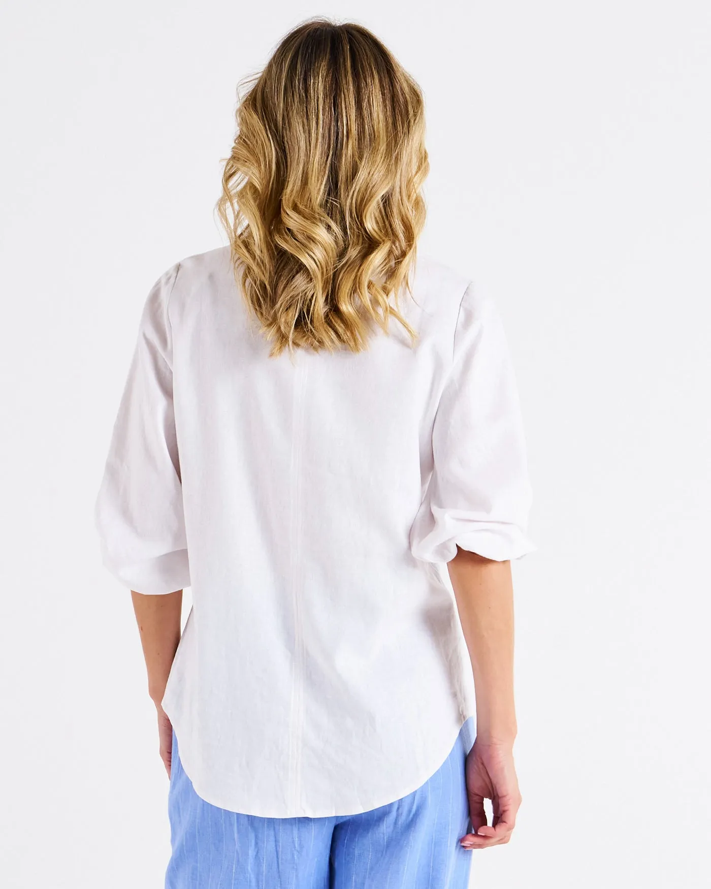 Betty Basics Elanora Linen Blouse White sold by Shine On product image thumbnail 4