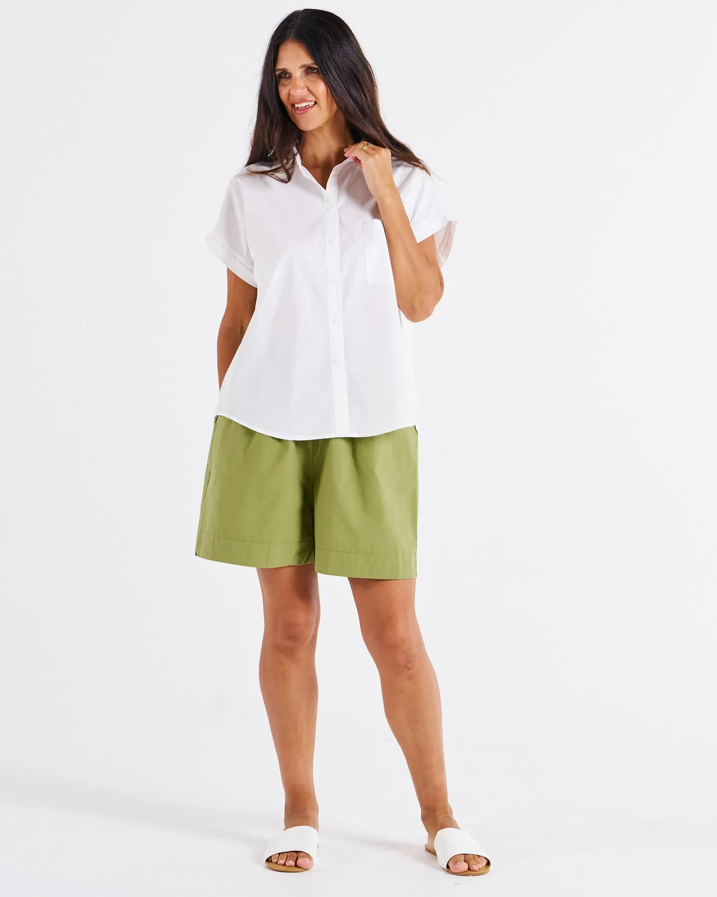 Betty Basics Mara Short Sleeve Shirt White sold by Shine On product image thumbnail 4