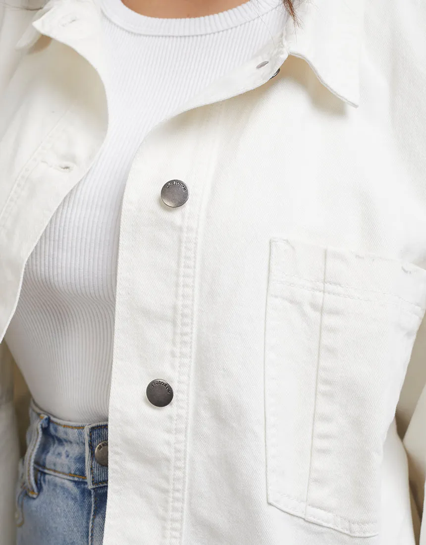 All About Eve Dale Shacket Vintage White sold by Shine On product image thumbnail 3