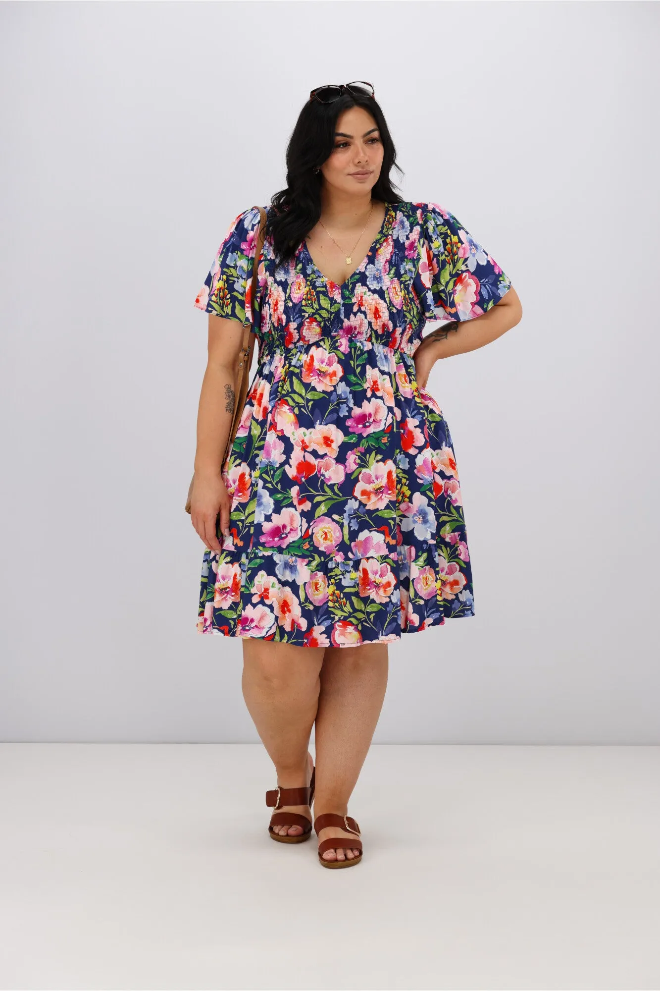 Sunday Boho Briar Dress Navy Floral sold by Shine On product image thumbnail 3