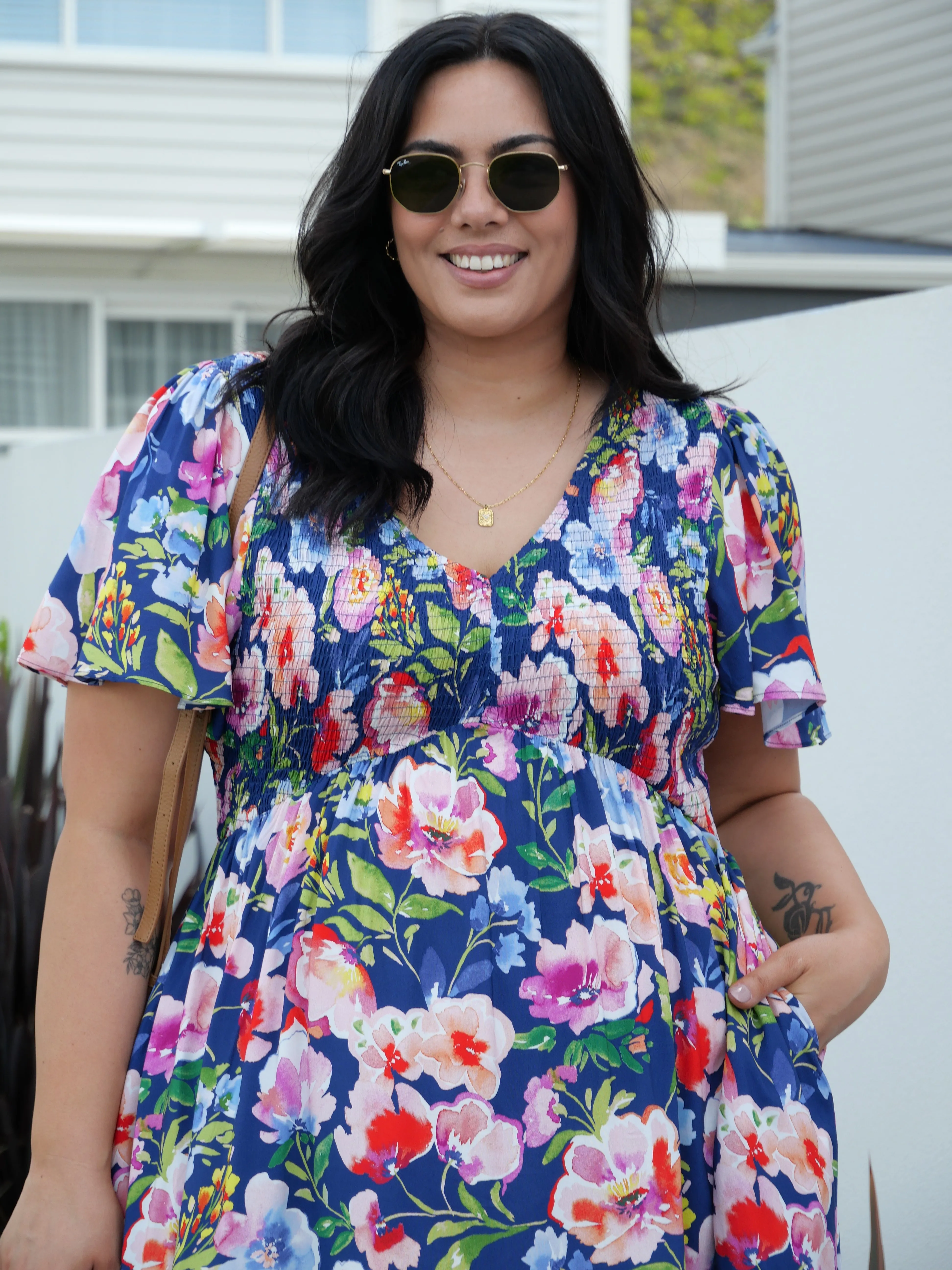 Sunday Boho Briar Dress Navy Floral sold by Shine On product image thumbnail 2