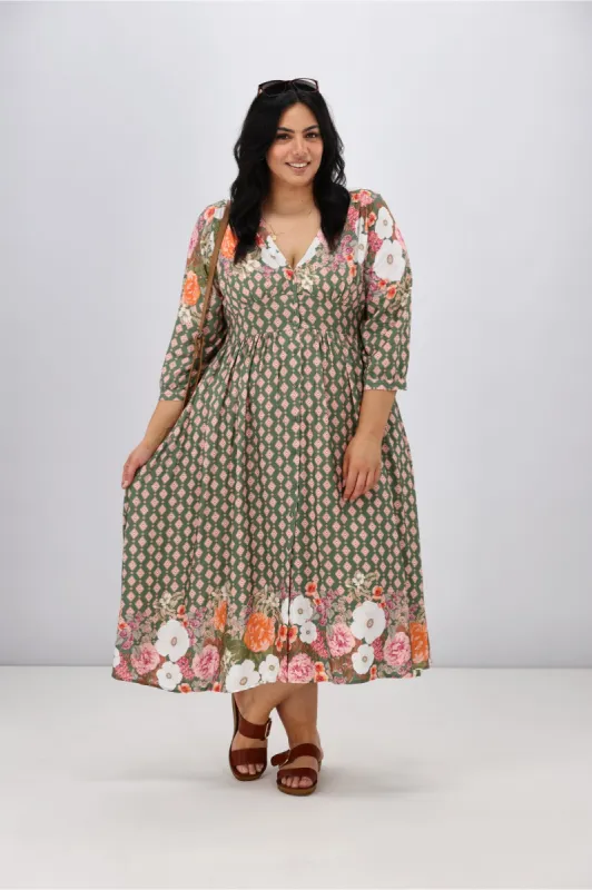 Sunday Boho Arwen Dress Boarder Floral sold by Shine On