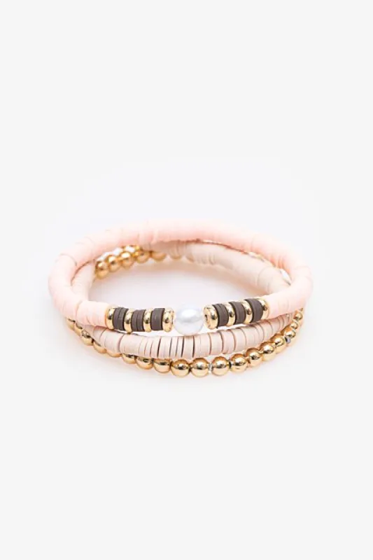 Antler Beaded Bracelet Set Blush sold by Shine On