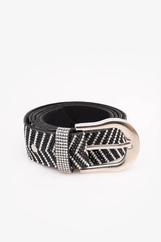 Antler Rhinestone Belt Black sold by Shine On