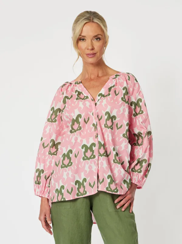 Gordon Smith Abby Cotton Top Coral sold by Shine On