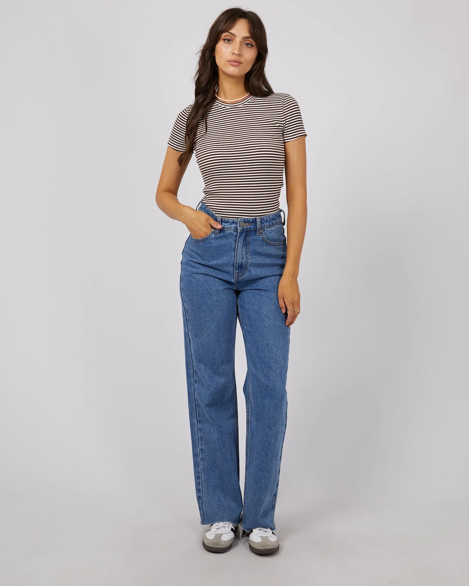 All About Eve Rib Stripe Tee Brown sold by Shine On product image thumbnail 3