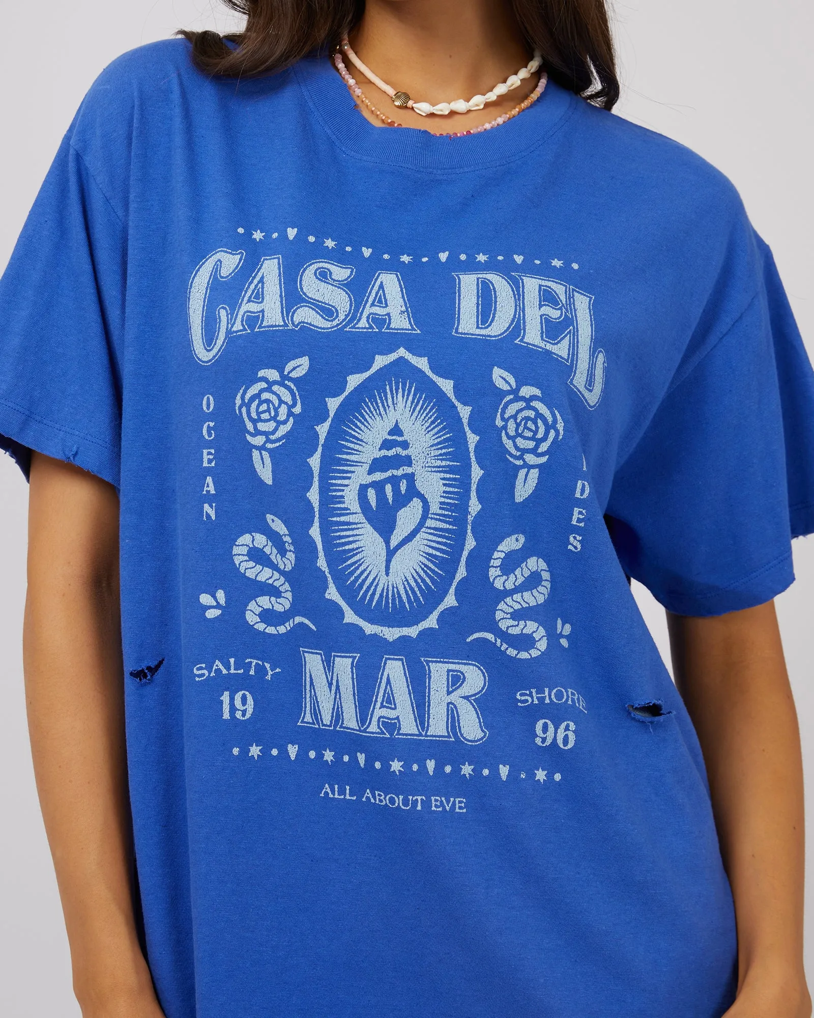 All About Eve Casa Del Mar O/S Tee Blue sold by Shine On product image thumbnail 2