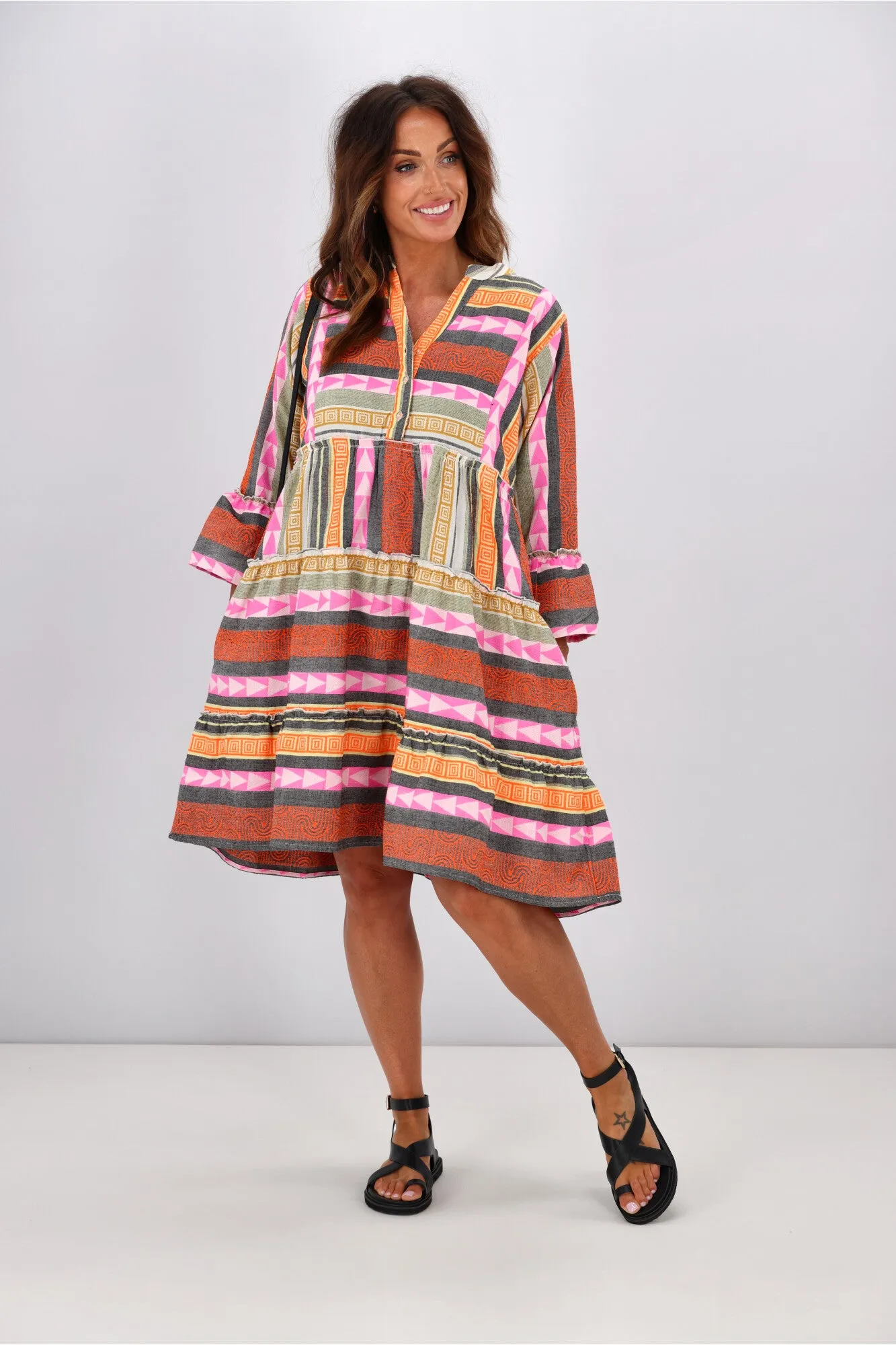 Joop & Gypsy Mediterranean Dress Orange Pink sold by Shine On product image thumbnail 4