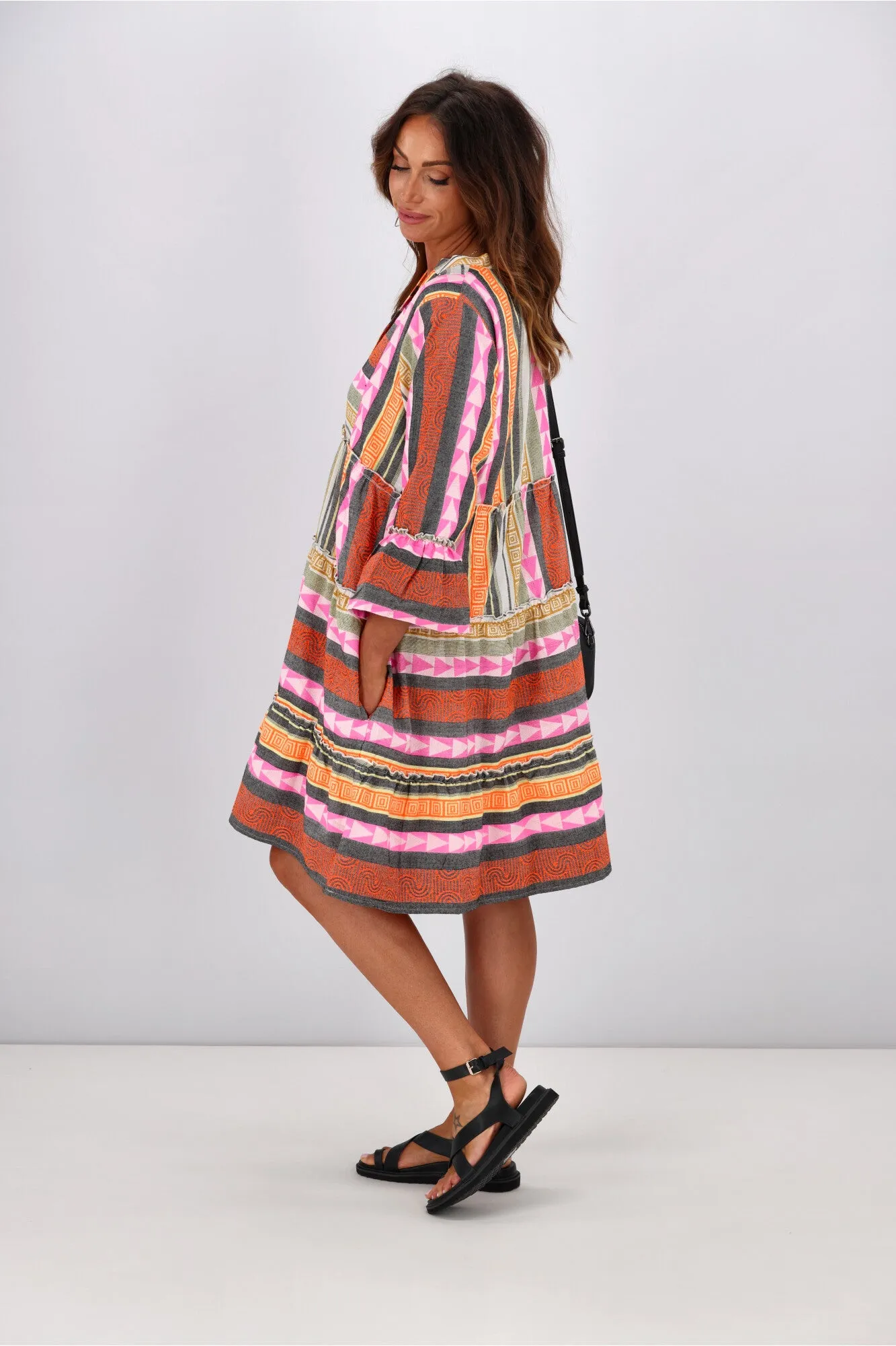 Joop & Gypsy Mediterranean Dress Orange Pink sold by Shine On product image thumbnail 5