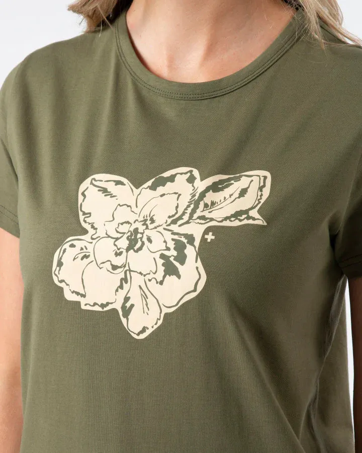 Stella + Gemma T-Shirt Khaki Petal Garden sold by Shine On product image thumbnail 2