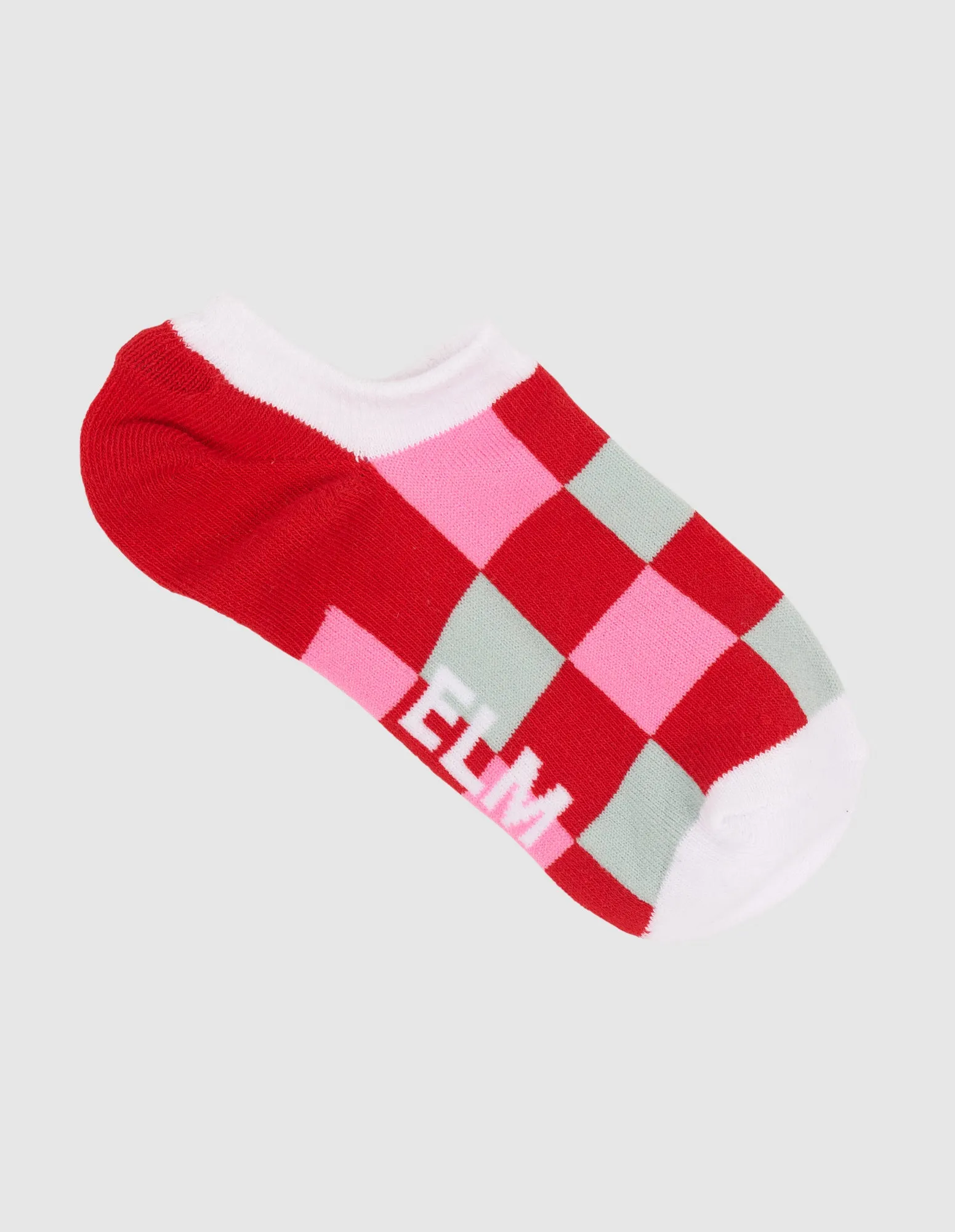 Elm No Show Socks 2PK Monaco Check and White sold by Shine On product image thumbnail 3