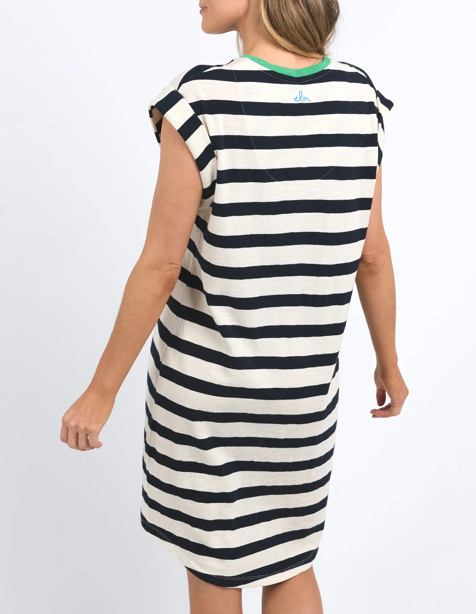 Elm Sunny Tee Dress Navy/White Stripe sold by Shine On product image thumbnail 5