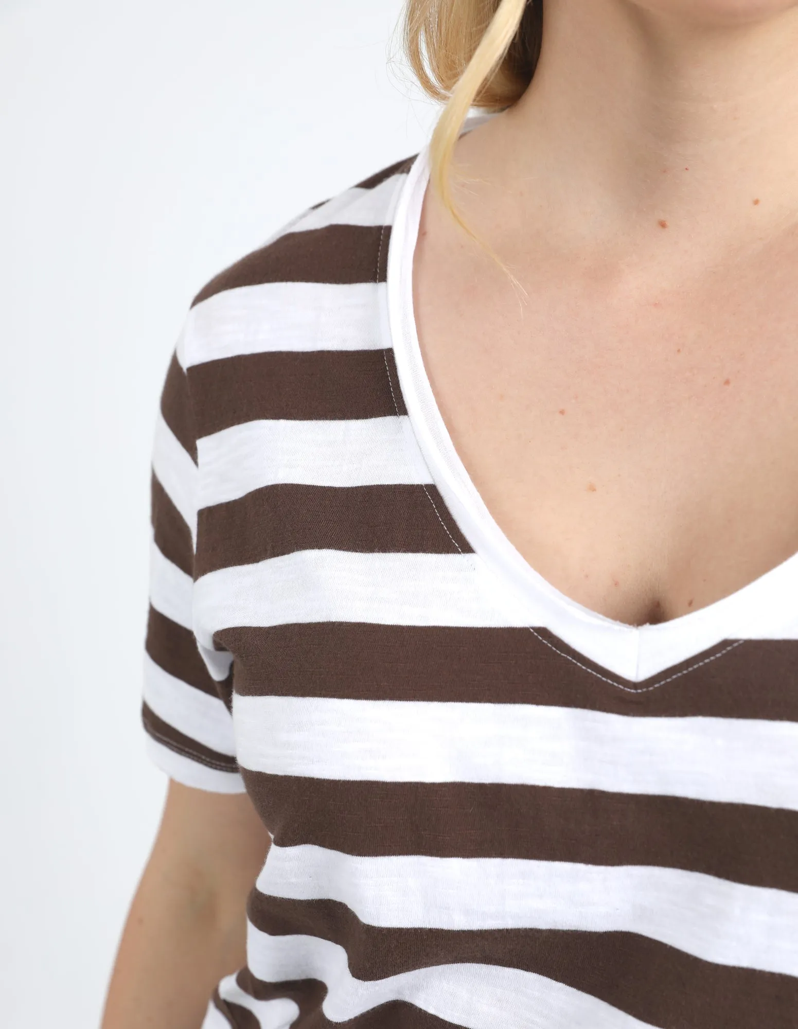 Elm Maeve Midi Dress Stripe Chocolate/White Stripe sold by Shine On product image thumbnail 2