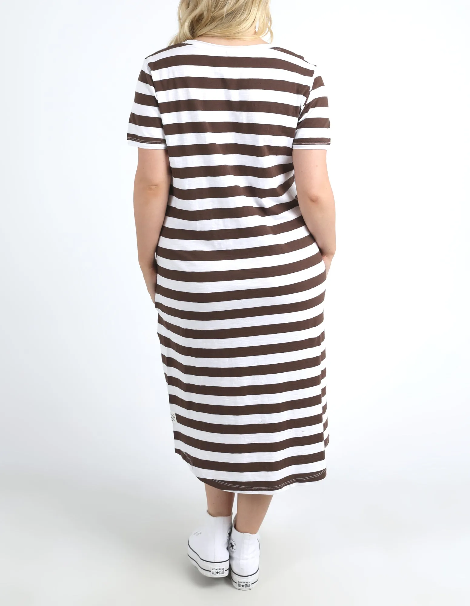 Elm Maeve Midi Dress Stripe Chocolate/White Stripe sold by Shine On product image thumbnail 5